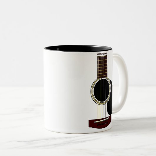 アコースティックギターのマグ ツートーンマグカップ (正面右)