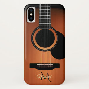 アコースティックギターのモノグラムのiPhone Xの場合 iPhone X ケース
