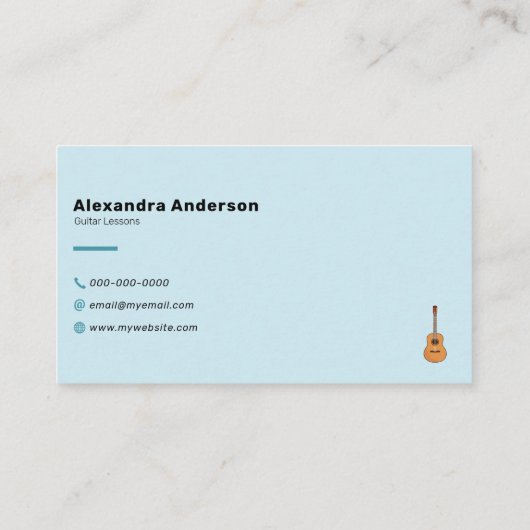 アコースティックギターのレッスン 名刺 (裏面)