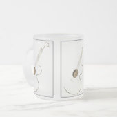 アコースティックギターのロゴのデザインのマグ フロストグラスマグカップ (正面左)