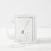 アコースティックギターのロゴのデザインのマグ フロストグラスマグカップ (左)