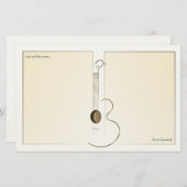 アコースティックギターのロゴのデザインのNotepaper 便箋 (正面/裏面)