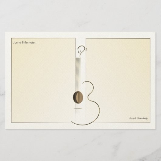 アコースティックギターのロゴのデザインのNotepaper 便箋 (正面)