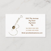 アコースティックギターのロゴの名刺のテンプレート 名刺 (裏面)