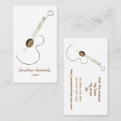 アコースティックギターのロゴの名刺のテンプレート 名刺 (正面/裏面)