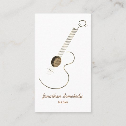 アコースティックギターのロゴの名刺のテンプレート 名刺 (正面)