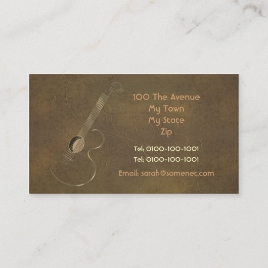 アコースティックギターのロゴの名刺 名刺 (裏面)