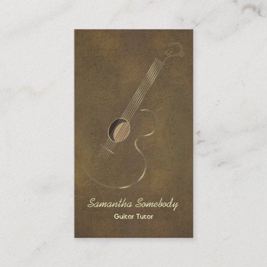 アコースティックギターのロゴの名刺 名刺 (正面)
