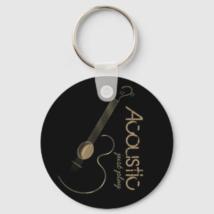 アコースティックギターのロゴKeychain キーホルダー