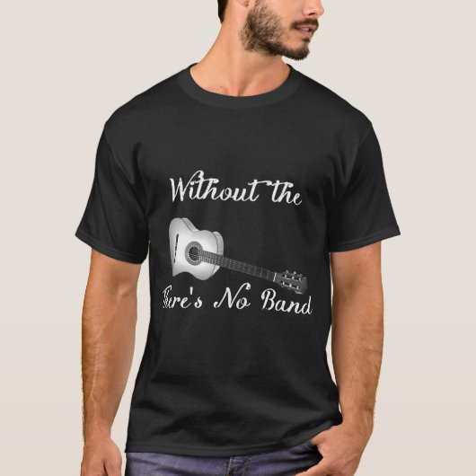 アコースティックギターの人の基本的な暗いティー Tシャツ (正面)