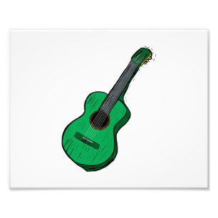 アコースティックギターの写実的なシンプルgreen.png フォトプリント