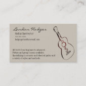 アコースティックギターの名刺のテンプレート 名刺 (正面)