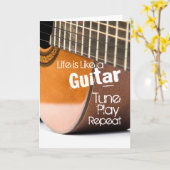 アコースティックギターの引用文カード カード (黄色い花)