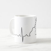 アコースティックギターの心拍 コーヒーマグカップ (正面左)