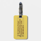 アコースティックギターの荷物のラベル ラゲッジタグ (裏面縦)