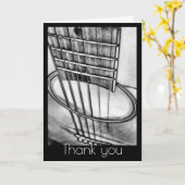 アコースティックギターの遠近感の弦ありがとう カード (黄色い花)