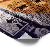 アコースティックギターの都市コラージュ ポスター (角)