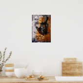 アコースティックギターの都市コラージュ ポスター (キッチン)