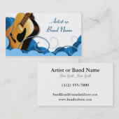 アコースティックギターの青い表現の名刺 名刺 (正面/裏面)