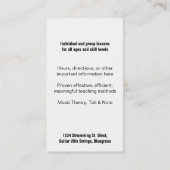 -アコースティックギターの音楽のレッスンを遊ぶ学ぶこと 名刺 (裏面)