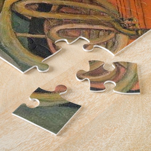 アコースティックギターの音楽テーマの芸術の絵画 ジグソーパズル (側面)