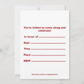 アコースティックギターを持つ誕生日のパーティの招待状 招待状 (裏面)