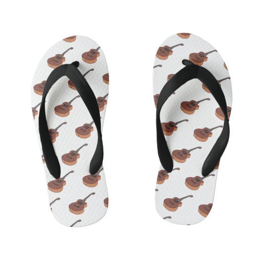 アコースティックギターアニメイラストレーション キッズビーチサンダル (フットベッド)