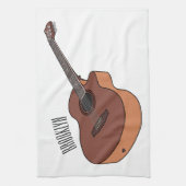 アコースティックギターアニメイラストレーション キッチンタオル (縦)