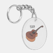 アコースティックギターアニメイラストレーション キーホルダー (正面左)