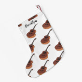 アコースティックギターアニメイラストレーション スモールクリスマスストッキング (裏面 (吊り時))