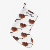 アコースティックギターアニメイラストレーション スモールクリスマスストッキング (正面 (吊り時))