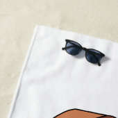 アコースティックギターアニメイラストレーション ビーチタオル (インサイチュ)