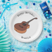 アコースティックギターアニメイラストレーション ペーパープレート (パーティー)