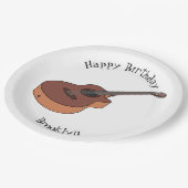 アコースティックギターアニメイラストレーション ペーパープレート (アングル)