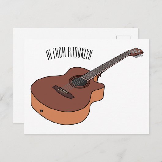 アコースティックギターアニメイラストレーション ポストカード (正面/裏面)