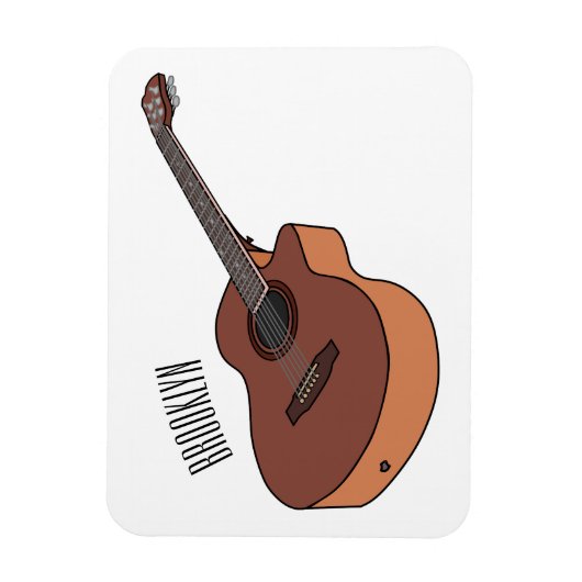アコースティックギターアニメイラストレーション マグネット (縦)
