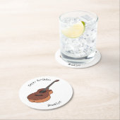 アコースティックギターアニメイラストレーション ラウンドペーパーコースター (インサイチュ)