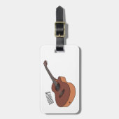 アコースティックギターアニメイラストレーション ラゲッジタグ (正面縦)