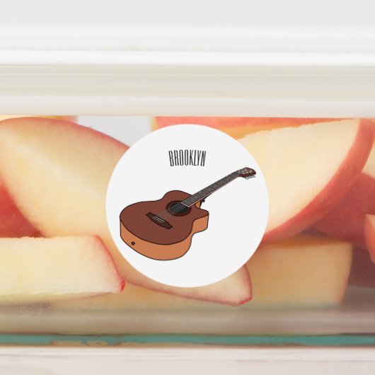 アコースティックギターアニメイラストレーション ラベル (貼付)