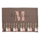 アコースティックギターイラストレーション素朴モノグラム 枕カバー (正面)