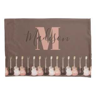 アコースティックギターイラストレーション素朴モノグラム 枕カバー