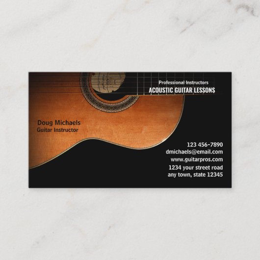 アコースティックギターインストラクター 名刺 (正面)