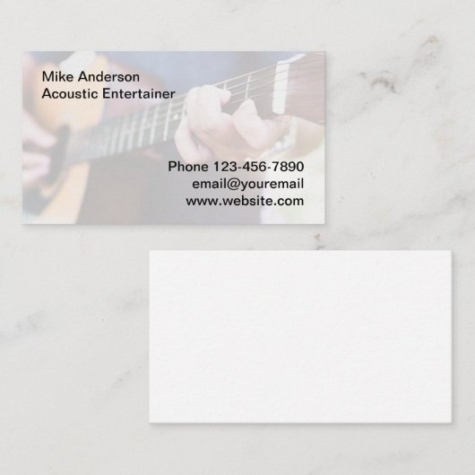 アコースティックギターエンターテイナー及び先生 名刺 (正面/裏面)