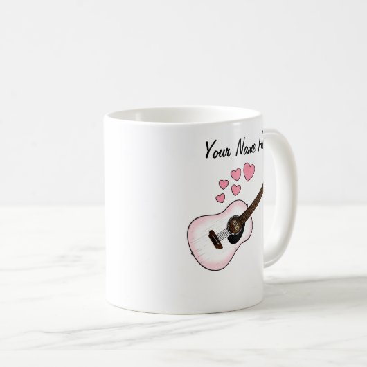 アコースティックギターカスタムウェディングマグギタリスト コーヒーマグカップ (正面右)