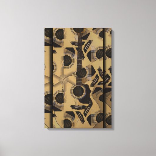 アコースティックギターキュービズム キャンバスプリント (正面)