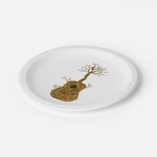 アコースティックギターシャツツリーオブライフギタープレーヤーG ペーパープレート (アングル)