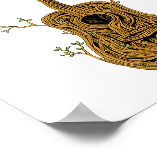 アコースティックギターシャツツリーオブライフギタープレーヤーG ポスター (角)