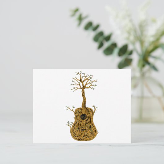 アコースティックギターシャツツリーオブライフギタープレーヤーG ポストカード (スタンド正面)