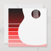 アコースティックギターシルエット:レッドフェード 招待状 (正面)