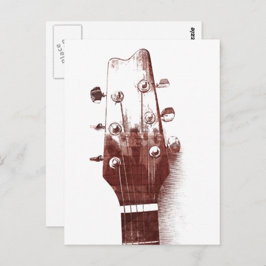 アコースティックギタースケッチスタイル葉書 ポストカード (正面/裏面)